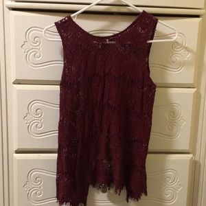 Burgundy lace top
